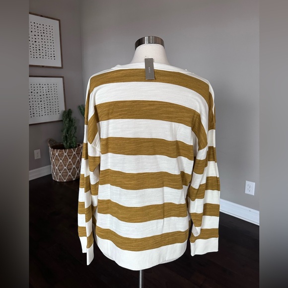 J. Crew Vintage Cotton Terry Relaxed-Fit Pullover Crewneck 90s Rugby Stripe LG - Picture 4 of 13